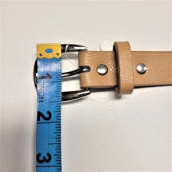 MENS WOMENS Beige Metal Stud Belt - Picture 12 of 15